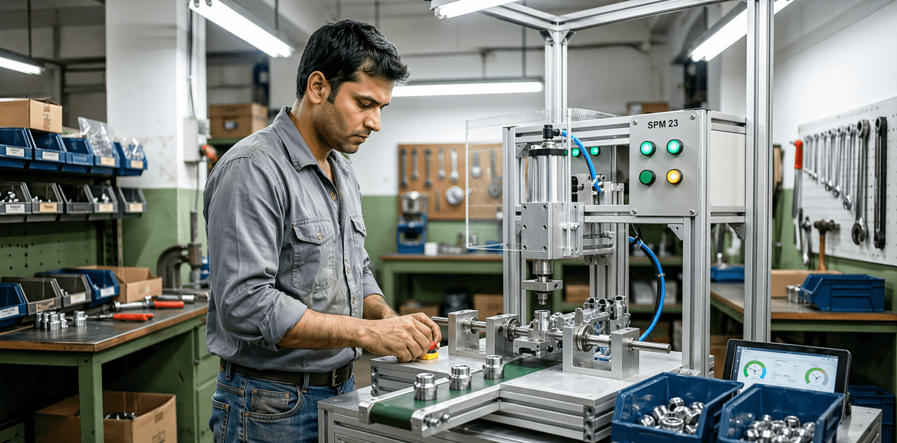 Worker performing manual task